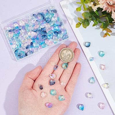 160Pcs 10 Colors Transparent Glass Beads GGLA-GO0001-01-1