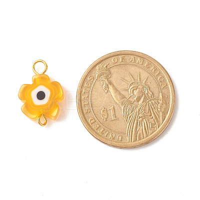Handmade Millefiori Glass Connector Charms PALLOY-JF01341-1