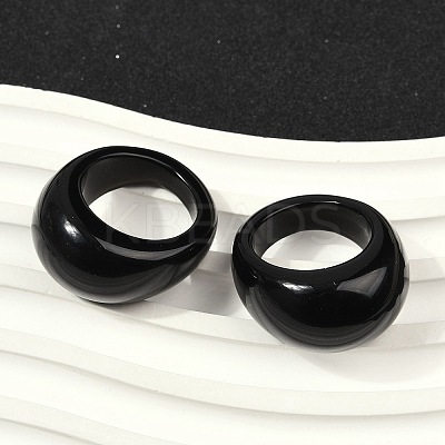 Natural Obsidian Finger Rings for Unisex RJEW-C128-01C-1