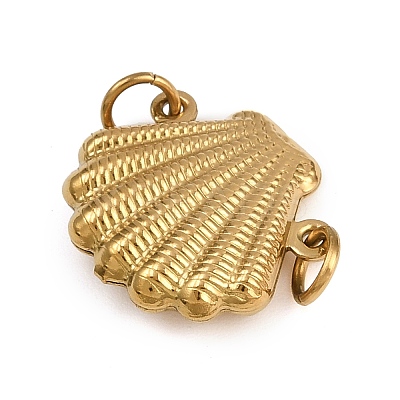 304 Stainless Steel Shell Shaped Connector Charms STAS-P407-03A-G-1