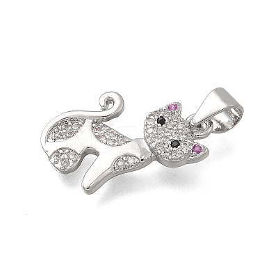 Brass Micro Pave Cubic Zirconia Pendants KK-D431-017P-1