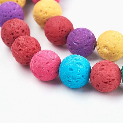Natural Lava Rock Beads Strands X-G-I204-A-8mm-1