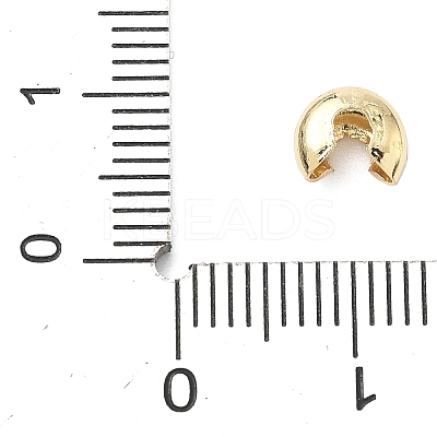 Brass Crimp Beads Covers KK-C156-08C-G-1