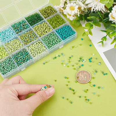180G 15 Style 8/0 Glass Round Seed Beads SEED-AR0001-19-1