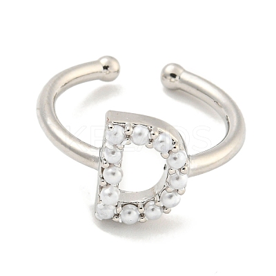 Rack Plating Brass Open Cuff Rings for Women RJEW-F162-01P-D-1