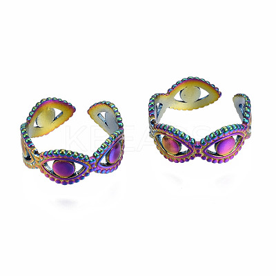 Evil Eye Lucky Cuff Rings RJEW-N038-023-1