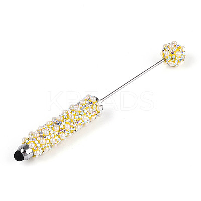 ABS Imitation Pearl & Polymer Clay Pave Rhinestone Touch Screen Stylus AJEW-T013-06I-1