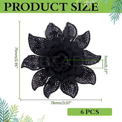 6Pcs Polyester Computerized Embroidery Cloth Iron on/Sew on Patches PATC-DC0001-18A-1