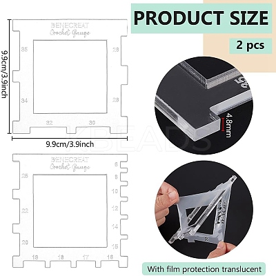 1 Set Acrylic Knittings Crochet Measuring Tool DIY-BC0013-88-1