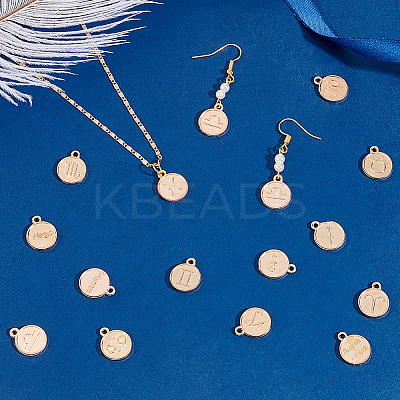120Pcs 10 Sets Constellation Theme Golden Plated Alloy Charms FIND-PH0008-88-1