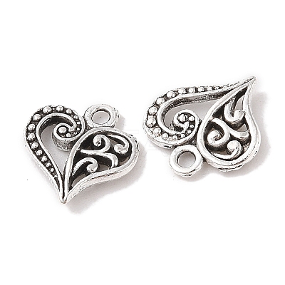 Tibetan Style Filigree Alloy Heart Charms TIBEP-0277-AS-RS-1