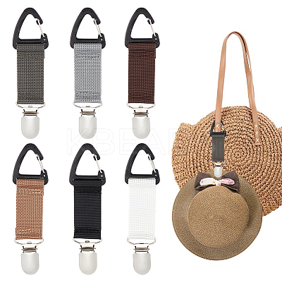AHADEMAKER 6Pcs 6 Colors Polyester Band Hat Clips FIND-GA0002-38-1