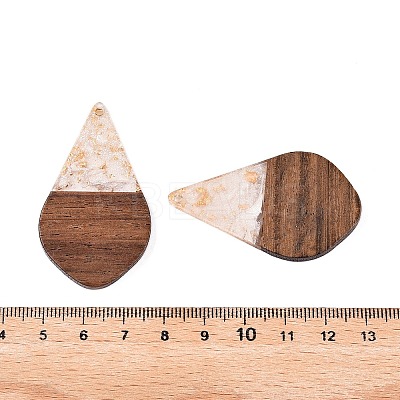 Transparent Resin and Walnut Wood Pendants RESI-T057-06N-1