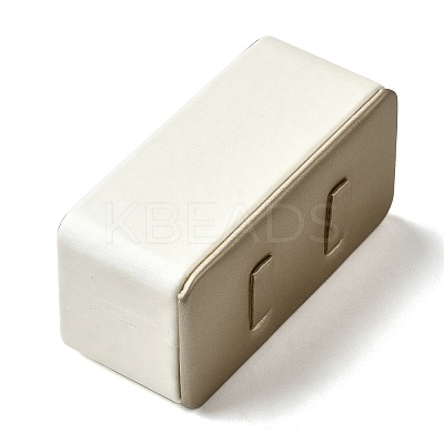 Rectangle Imitation Leather Jewelry Couple Ring Display Stands ODIS-K005-03-1