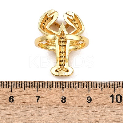 Brass Micro Pave Cubic Zirconia Cuff Rings LS-RJEW-C145-01A-G-1