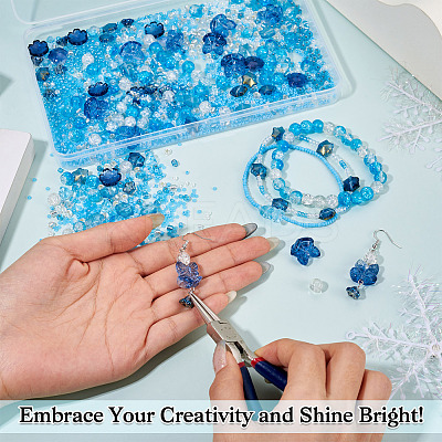 Transparent Spray Paint & Baking Paint Crackle Glass Beads GLAA-TA0003-45-1