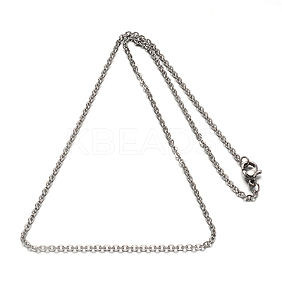 Tarnish Resistant 304 Stainless Steel Cable Chain Necklace STAS-L164B-01P-1