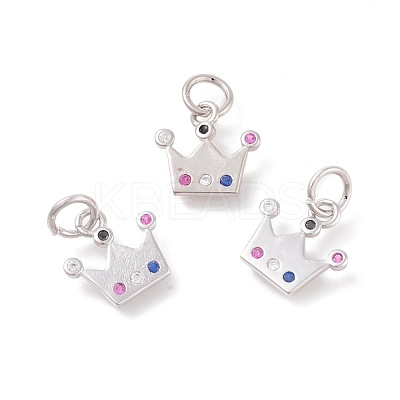 Brass Micro Pave Cubic Zirconia Charms ZIRC-F106-04P-1