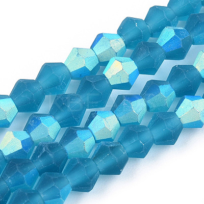 Imitate Austrian Crystal Bicone Frosted Glass Beads Strands EGLA-A039-T6mm-MB01-1
