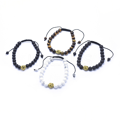 Nylon Cord Braided Bead Bracelets BJEW-F276-F-1