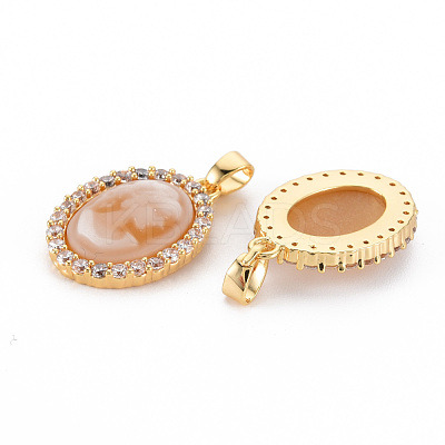 Brass Lilac Cubic Zirconia Pendants KK-N233-121C-NF-1