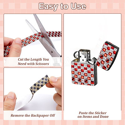 2Pcs Tartan Pattern Hotfix Glass Rhinestone DIY-ME0001-63B-1