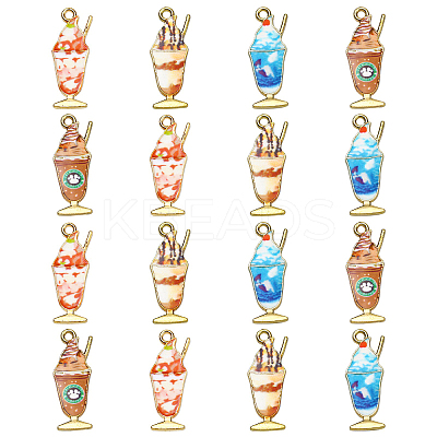 40Pcs 4 Styles Rack Plating Alloy Enamel Pendants ENAM-CJ0002-81-1