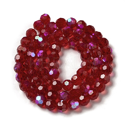 Electroplate Transparent Glass Beads Strands EGLA-A035-T8mm-L07-1