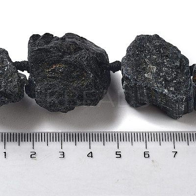 Raw Rough Natural Black Tourmaline Beads Strands G-J388-A12-01-1