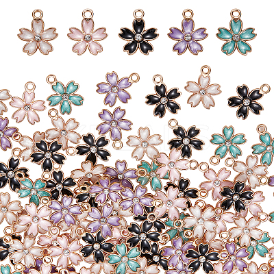 100Pcs 5 Style Alloy Enamel Pendants ENAM-SC0003-41-1