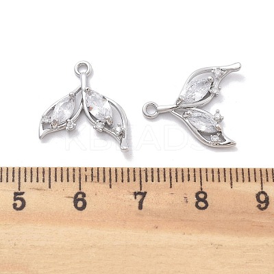 Brass Micro Pave Cubic Zirconia Pendants KK-B134-39S-1