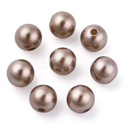 Spray Painted ABS Plastic Imitation Pearl Beads OACR-T015-05C-05-1