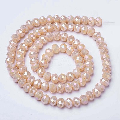 Electroplate Glass Beads Strands EGLA-A034-P1mm-B02-1