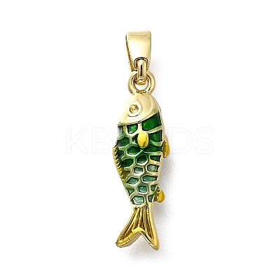 Brass Enamel Pendants KK-P336-34G-02-1