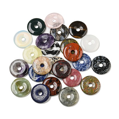 Natural & Synthetic Mixed Gemstone Pendants G-G132-02A-1