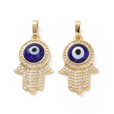 Brass Micro Pave Cubic Zirconia Pendants ZIRC-F136-03G-01-1