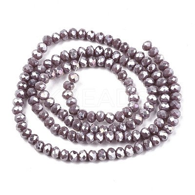 Electroplate Glass Beads Strands EGLA-A034-P6mm-B19-1