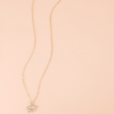 Graduation Theme Alloy Crystal Rhinestone Pendant Necklaces FS-WG07ADB-01-1