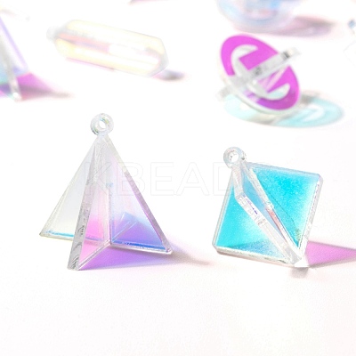 10Pcs 5 Style Transparent Acrylic Pendants KY-LS0001-07-1