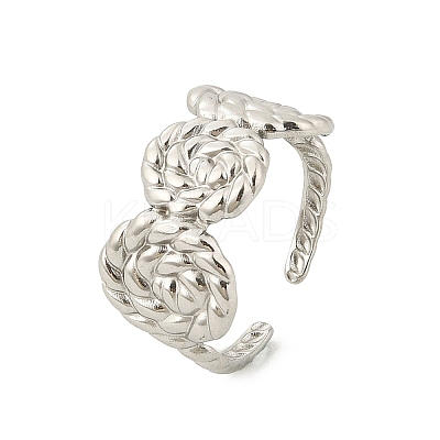 304 Stainless Steel Cuff Rings for Women RJEW-G338-22P-1