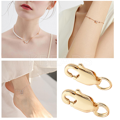 10Pcs Brass Lobster Claw Clasps KK-BBC0024-53-1