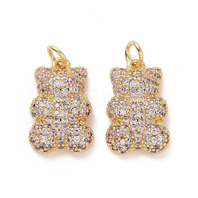 Brass Micro Pave Cubic Zirconia Pendants ZIRC-F134-23G-04-1