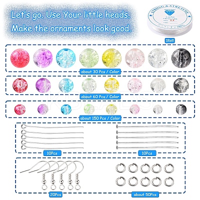DIY Sparkling Beads Earring Bracelet Making Kit DIY-YW0005-94-1