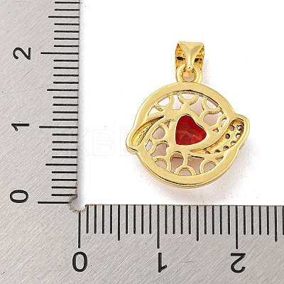 Rack Plating Brass Micro Pave Cubic Zirconia Pendants KK-G513-23A-04G-1