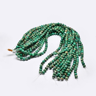 Natural Imperial Jasper Beads Strands X-G-I122-8mm-05-1