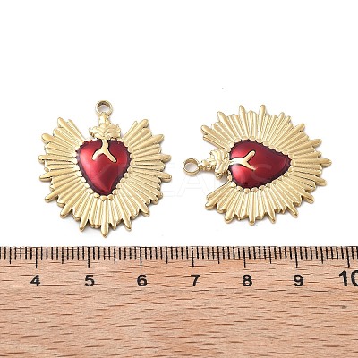 304 Stainless Steel Enamel Pendants STAS-Z121-38G-02-1
