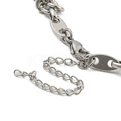 Non-Tarnish 304 Stainless Steel Oval Link Chains Bracelets for Men & Women LS-BJEW-D042-19P-1