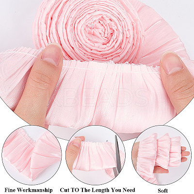 5M Double Layer Polyester Pleated Lace Ribbon OCOR-CY0001-41C-1
