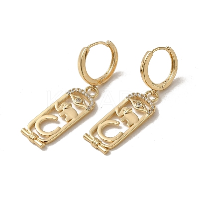 Brass Micro Pave Cubic Zirconia Dangle Earring EJEW-L271-06KCG-02-1