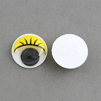 Plastic Wiggle Googly Eyes Buttons DIY Scrapbooking Crafts Toy Accessories with Label Paster on Back KY-S003B-8mm-05-1